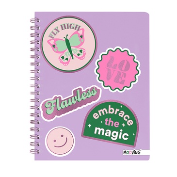 Cuaderno 16x21 Espiral Tapa Dura 80 Hjs. Pink Mooving