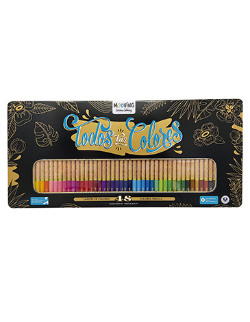 Venta por Mayor y Catalogo Lata de Lapices de Colores x 48 Mooving