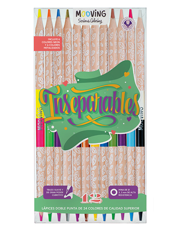 Lapices Bicolores x 12 ( Doble Punta) Mooving