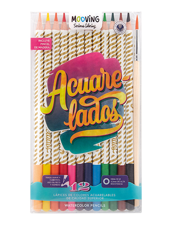 Venta por Mayor y Catalogo Lapices Acuarelables x 12 Mooving