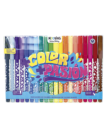 Venta por Mayor y Catalogo Marcadores de Colores x20 Mooving
