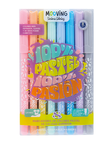 Venta por Mayor y Catalogo Marcadores Color Pastel x 8 Mooving