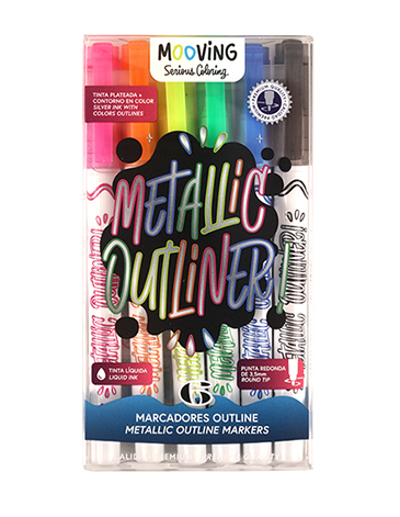 Venta por Mayor y Catalogo Marcadores Outline x 6 Mooving