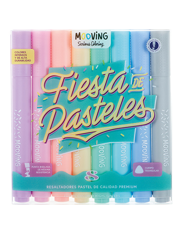 Venta por Mayor y Catalogo Resaltadores Pastel x 8 Mooving