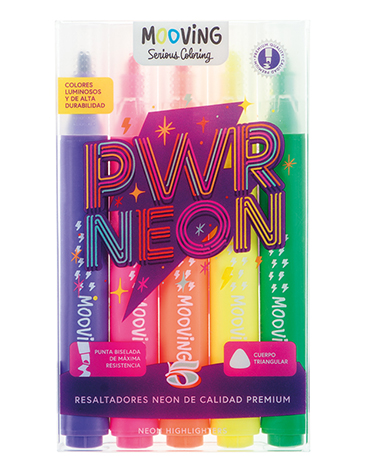 Venta por Mayor y Catalogo Resaltadores Neon x 5 Mooving