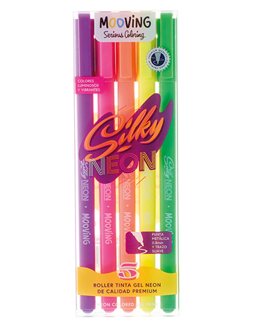 Venta por Mayor y Catalogo Roller Tinta Gel Neon x 5 Unid. Mooving