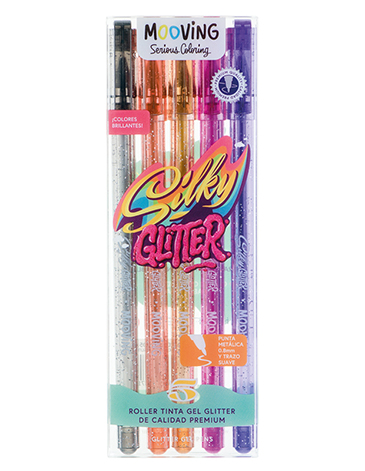 Venta por Mayor y Catalogo Roller Tinta Gel Glitter x 5 Mooving