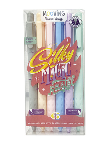 Venta por Mayor y Catalogo Roller Tinta Gel Retractil Colores Pastel x 6 Mooving