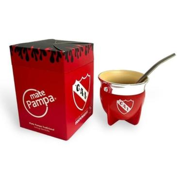 Mate Tradicional Independiente Boca Abierta con Bombilla Mate Pampa