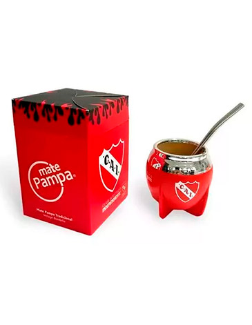 Mate Tradicional Independiente  Boca Cerrada con Bombilla Mate Pampa