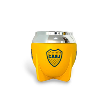 Kit Tradicional Boca Juniors  Mate + Yerbera Con Bombilla - Mate Pampa