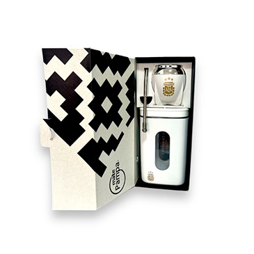 Kit Tradicional Afa  Mate + Yerbera Con Bombilla Mate Pampa