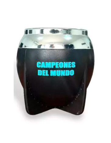 Mate Tradicional Afa Negro Boca Cerrada con Bombilla - Mate Pampa