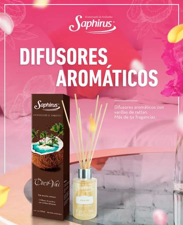 Difusor aromático con varillas difusoras 125ml Saphirus