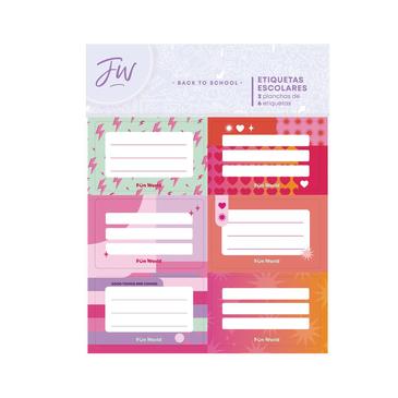 Venta por Mayor y Catalogo Etiquetas Fun World Colorblock x 2 Unid. Mundo FW