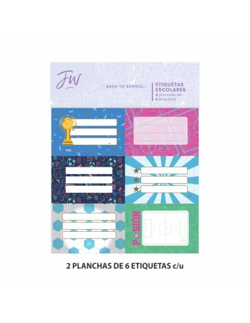 Venta por Mayor y Catalogo Etiquetas 2 Planchas de 6 Etiq Mundo FW