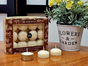 Velas Aromaticas De Noche x 24 ( Cera Vegetal ) Aromanza
