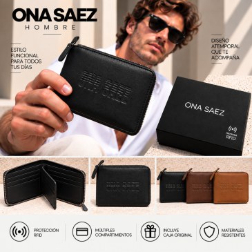 Billetera Con Cierre Protegida RFID Con Volante Ona Saez
