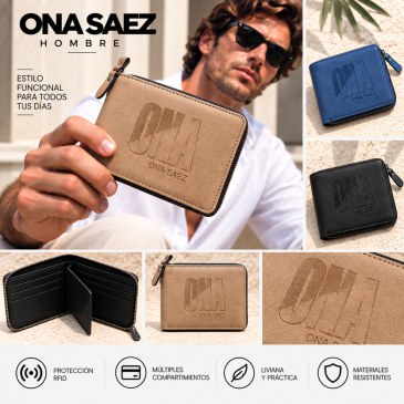 Billetera Con Cierre Protegida RFID Con Volante Ona Saez