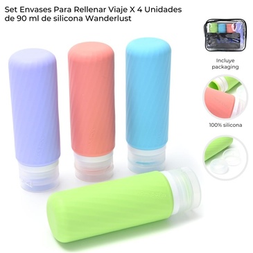 Venta por Mayor y Catalogo Set Envases Para Rellenar x 4 Unid. 90ML Wanderlust