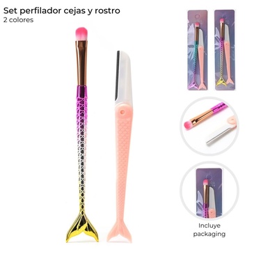Venta por Mayor y Catalogo Set Perfilador y Pincel x 2 Unid. Skora