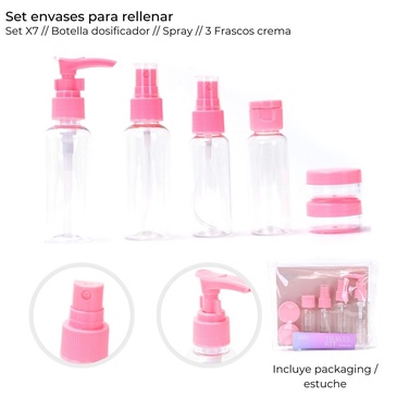 Set De Envases Para Rellenar x 7 Unid. - Skora