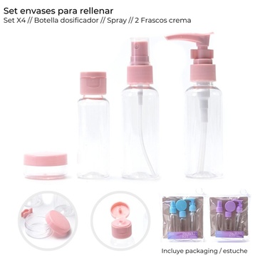 Set De Envases Para Rellenar x 4 Unid. - Skora