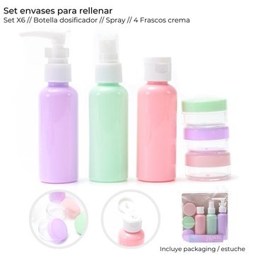 Set De Envases Para Rellenar x 6 Unid. - Skora