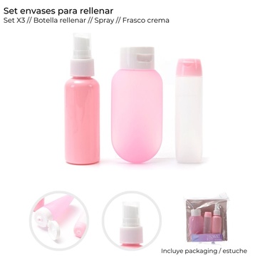 Set De Envases Para Rellenar x 3 Unid. - Skora