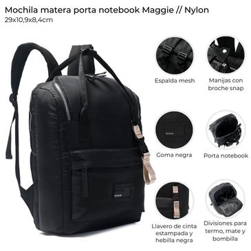 Mochila Matera Portanotebook Maggie Incluya LLavero y Porta Termo Desmontable Skora