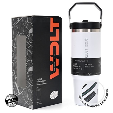 Vaso Termico Con Pico 900ml  Incluye Stickers - Wanderlust