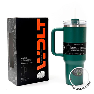Vaso Termico Con Bombilla 1200ml Incluye Stickers Wanderlust