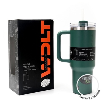 Vaso Termico Con Bombilla 1200ml Incluye Stickers - Wanderlust