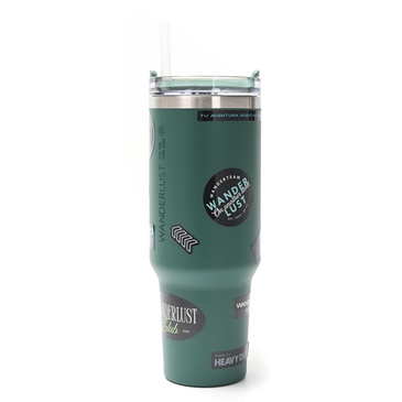 Vaso Termico Con Bombilla 1200ml Incluye Stickers - Wanderlust
