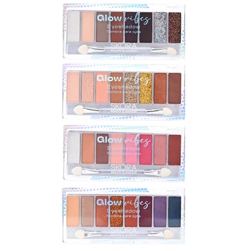 Sombras Para Ojos Cristal x 8 Tonos Con Aplicador  - Skora