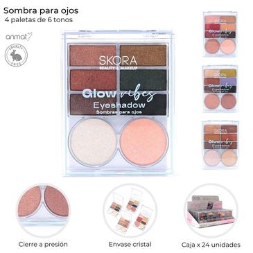Sombras para ojos combinadas x 6 tonos Skora