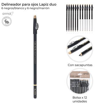 Venta por Mayor y Catalogo Delineador Lapiz para ojos duo con Sacapuntas Skora