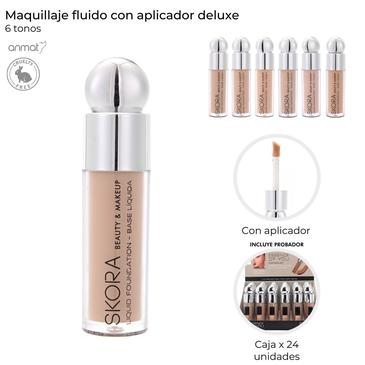 Venta por Mayor y Catalogo Maquillaje Fluido Con Aplicador Deluxe Skora