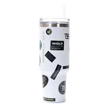 Vaso Termico Con Bombilla 1200ml  Incluye Stickers - Wanderlust