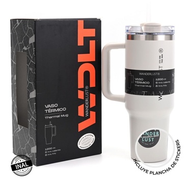 Vaso Termico Con Bombilla 1200ml  Incluye Stickers - Wanderlust
