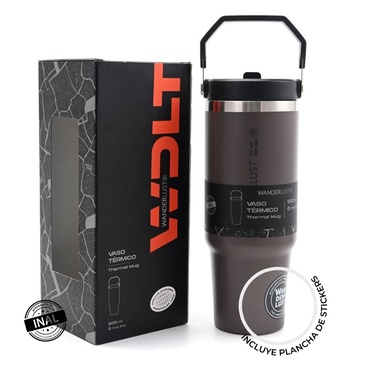 Vaso Termico Con Pico 900ML  Incluye Stickers - Wanderlust