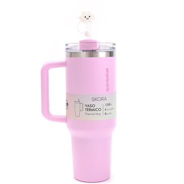 Vaso Termico Con Bombilla y Tapon Nube 1200ML - Skora
