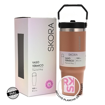 Vaso Termico Con Pico 900ML  Incluye Stickers - Skora