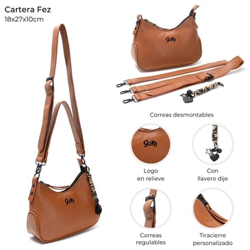 Bandolera/ Cartera Fez Con LLavero Skora