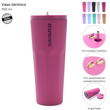 Vaso Termico Con Bombilla 700ML - Skora