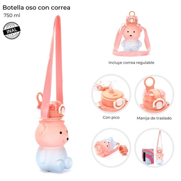 Botellita Oso Con Correa 750ML Skora