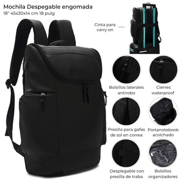 Venta por Mayor y Catalogo Mochila Despegable Engomada 18 