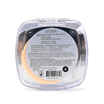 Polvo Compacto Con Esponja y Espejo - Skora