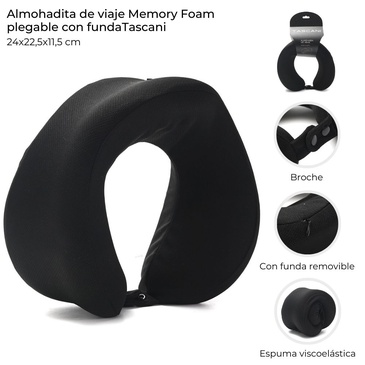 Venta por Mayor y Catalogo Almohada De Viaje Memory Foam Plegable  Tascani
