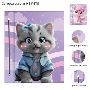 Carpeta Escolar N3 Pets Skora